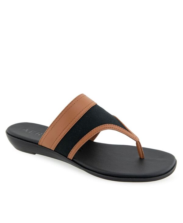 エアロソールズ レディース シューズ サンダル Aerosoles Women's Gesa Round Toe Thong Sandals Black Canvas ブラック