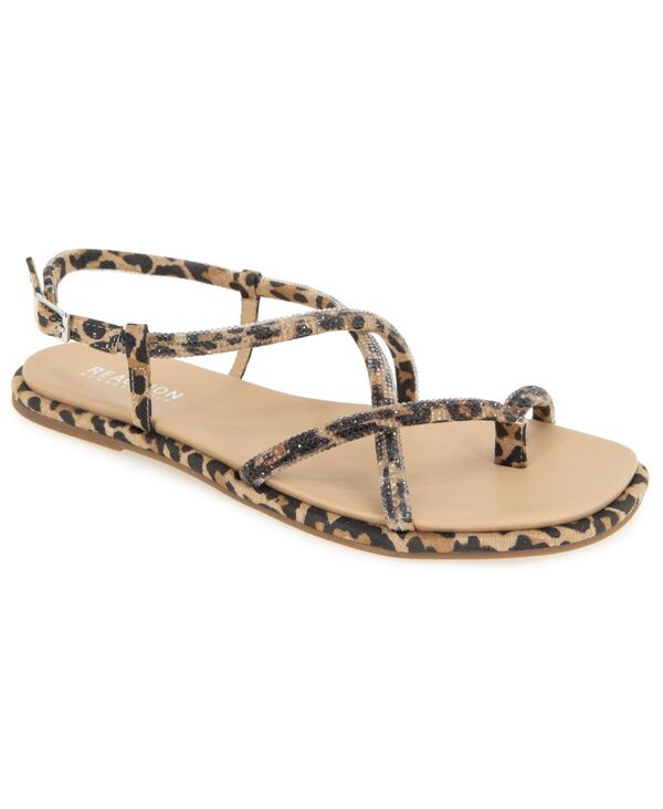 ケネスコール レディース シューズ サンダル Kenneth Cole Reaction Women's Waltz Strappy Square Toe Flat Sandals Leopard アニマル