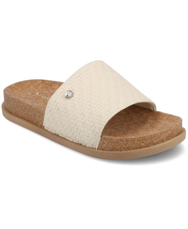 ジュルネ コレクション レディース シューズ サンダル Journee Collection Women's Sheena Single Band Slip-On Wedge Sandals Beige ベージュ