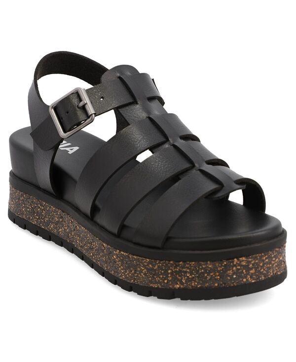 ミア レディース シューズ サンダル MIA Women's Kaja Fisherman Round Toe Sandals Black ブラック