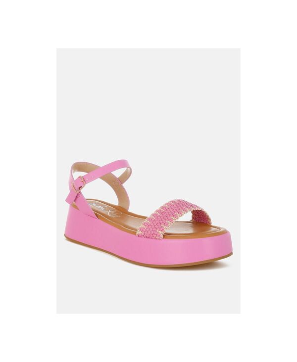 ロンドンラグ レディース シューズ パンプス サンダル London Rag Anglong Raffia Flatform Sandals Pink ピンク｜ReVida 店