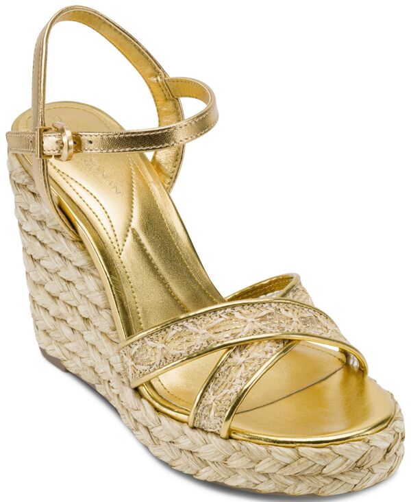 ダナ キャラン ニューヨーク レディース シューズ サンダル アンクル Donna Karan New York Women's Yalinda Ankle Strap Sandals Tan Gold タン｜ReVida 店 37,570円