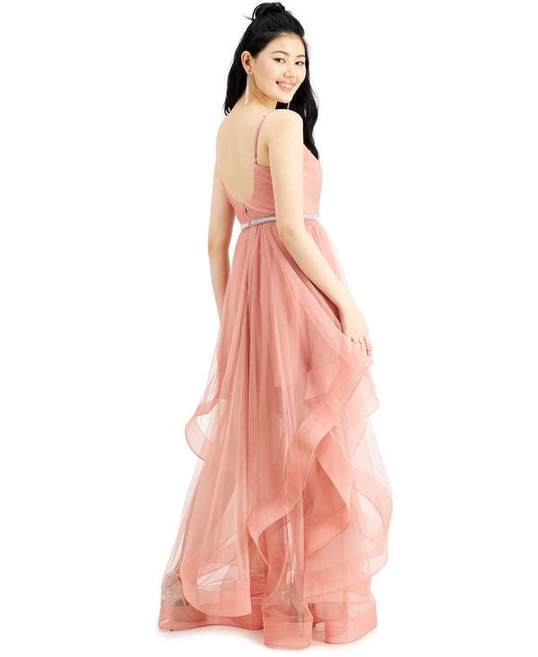 期間限定送料無料 楽天市場 シティー スタジオ レディース ワンピース トップス Juniors Tulle Belted Gown Pink Revida 楽天市場店 送料無料 Dev Rightlegalgroup Com