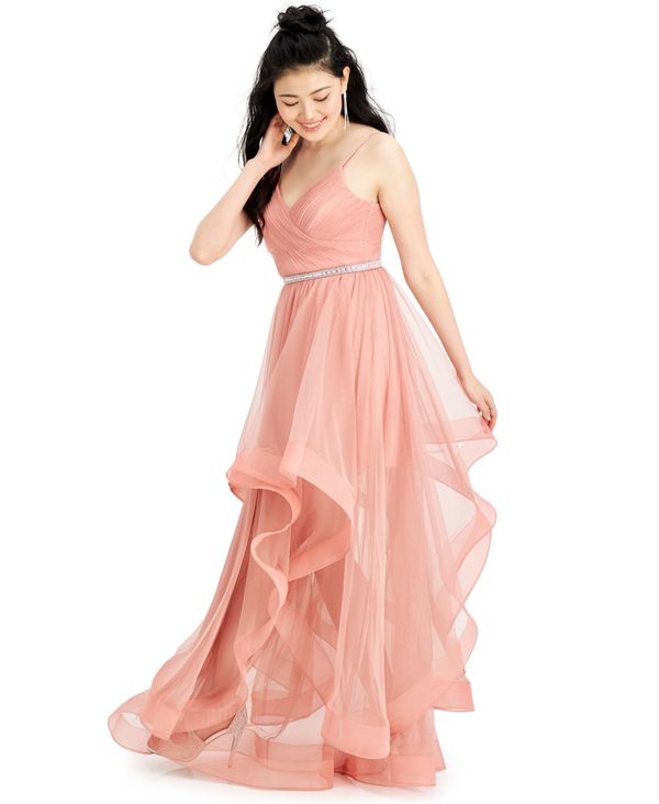 期間限定送料無料 楽天市場 シティー スタジオ レディース ワンピース トップス Juniors Tulle Belted Gown Pink Revida 楽天市場店 送料無料 Dev Rightlegalgroup Com