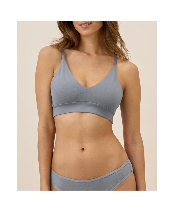パクト レディース アンダーウェア ブラジャー Tシャツ コットン Pact Women's Organic Cotton Everyday Classic T-Shirt Bra Smoke スモーク｜ReVida 店