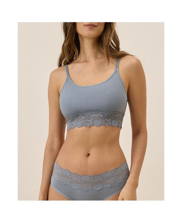 パクト レディース アンダーウェア ブラジャー コットン レース Pact Women's Organic Cotton Lace Smooth Cup Bralette Smoke スモーク