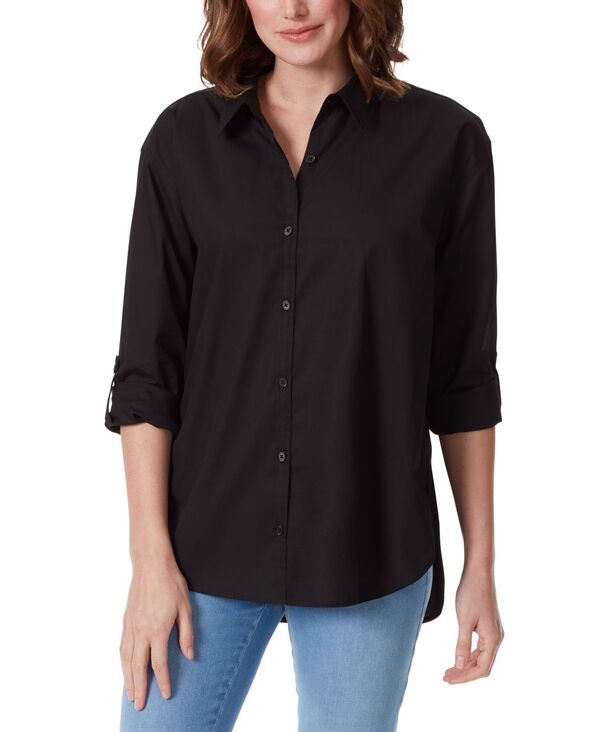 グロリアバンデービルト レディース トップス シャツ Gloria Vanderbilt Women's Amanda Button-Front Shirt Black ブラック