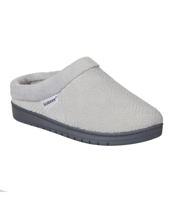 アイソトナー レディース シューズ サンダル パイル Isotoner Signature Women's Gemma Diamond Microterry Clog Slippers Light Gray グレー|ReVida 店