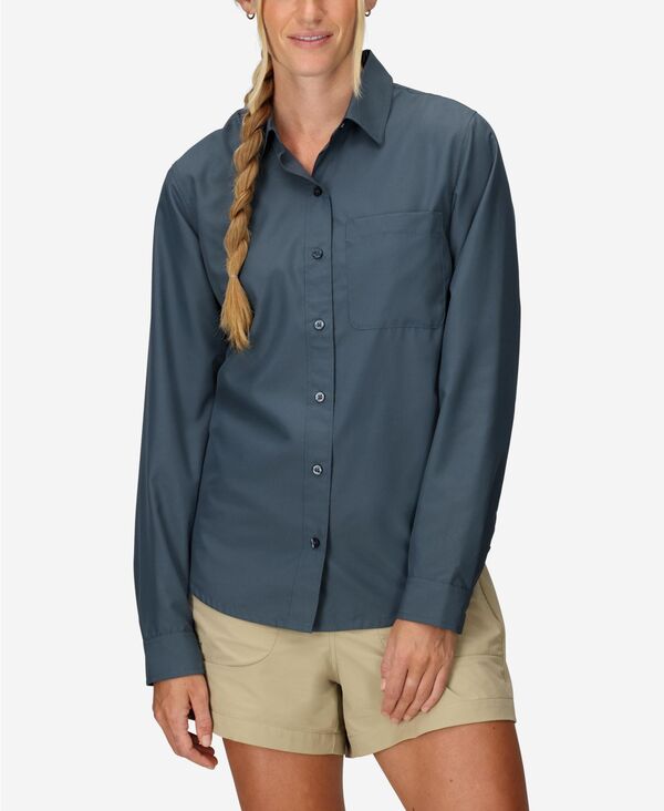 マーモット レディース トップス シャツ Marmot Women's Air Exchange UPF 40 LS Classic Collar Shirt Thunderhea|ReVida 店