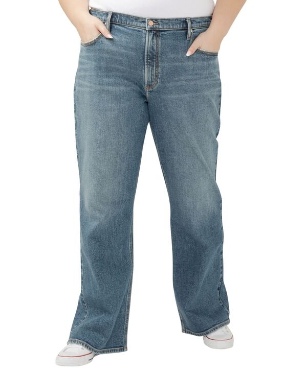 シルバー ジーンズ レディース ボトムス デニムパンツ ブーツカット プラスサイズ ブーツ Silver Jeans Co. Plus Size Mid Rise Baggy Bootcut Jeans Acoustic