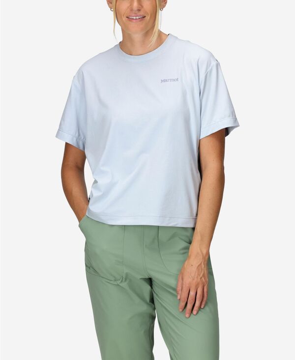 マーモット レディース トップス シャツ リブ Tシャツ Marmot Women's Air Exchange UPF 50 Crew Short Sleeve Ribbed Collar T-Shirts Vapor
