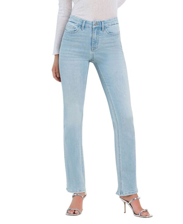 フライングモンキー レディース ボトムス デニムパンツ ブーツカット ブーツ ジーンズ Flying Monkey Women High Rise Distressed Hem Bootcut Jeans Well connected blue ブルー