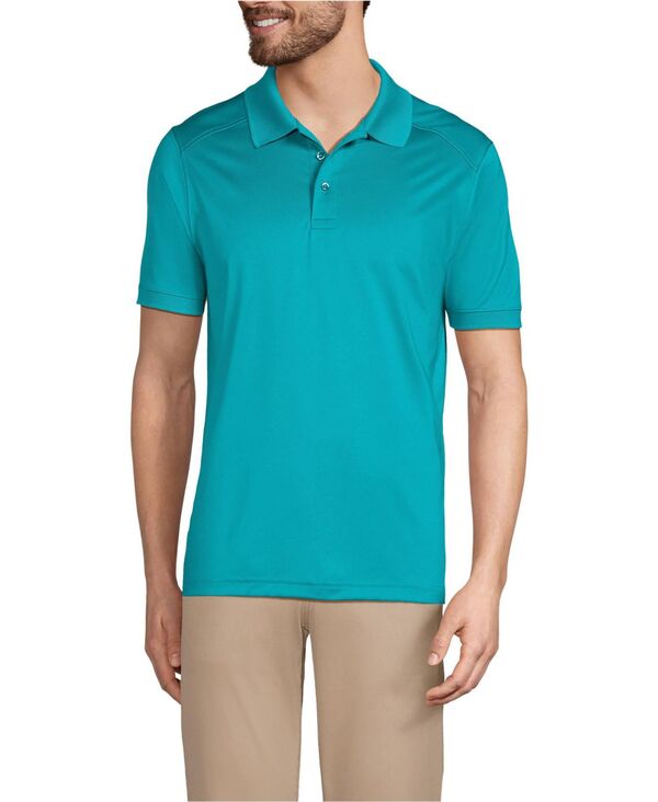 ランズエンド メンズ トップス ポロシャツ Lands' End Men's Short Sleeve Rapid Dry Polo Shirt Teal breeze ティール|ReVida 店
