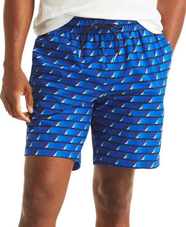 ナウティカ メンズ 水着 ハーフパンツ・ショーツ プリント Nautica Men's Printed Drawstring Quick Dry 6 Swim Trunks Navy ネイビー