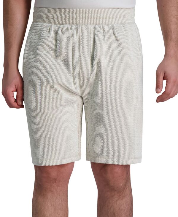 カール ラガーフェルド メンズ ボトムス ハーフパンツ・ショーツ ショートパンツ KARL LAGERFELD PARIS Men's Relaxed-Fit Seersucker Shorts Natural｜ReVida 店