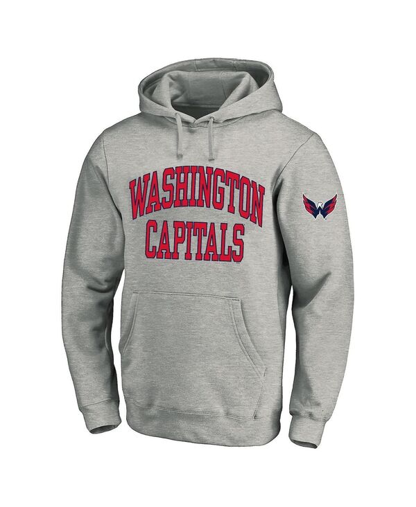 ファナティクス メンズ アウター パーカー・スウェット トール キャップ フリース パーカー Fanatics Men's Heather Gray Washington Capitals Big Tall Fleece Pullover Hoodie Heather Gray グレー