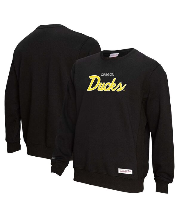 ミッチェル&ネス メンズ アウター パーカー・スウェット スウェット シャツ Mitchell & Ness Men's Black Oregon Ducks Elite Script Pullover Sweatshirt Black ブラック