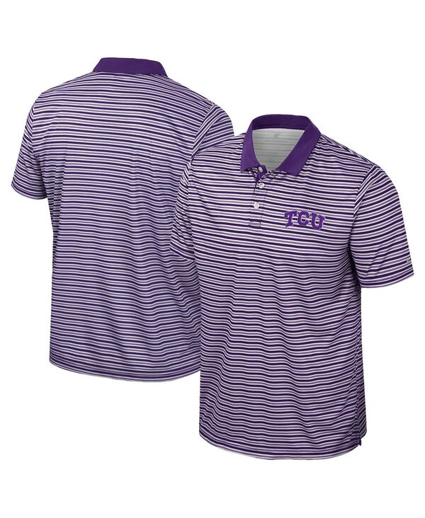コロシアム メンズ トップス ポロシャツ Colosseum Men's Purple TCU Horned Frogs Striped Polo Shirt Purple パープル