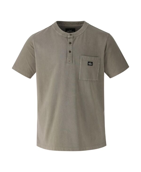 ソログッド メンズ トップス Tシャツ ヴィンテージ Thorogood Men's Vintage Wash Short Sleeve Pocket Henley Tea leaf|ReVida 店