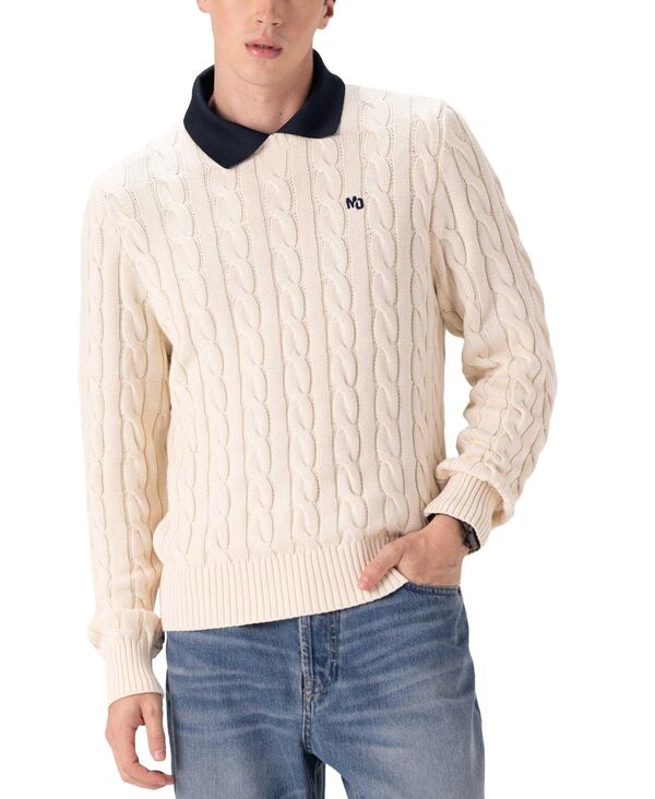 メンバーズオンリー メンズ アウター ニット・セーター クルーネック セーター ニット Members Only Men's Crew Neck Cable Knit Sweater Off-white オフホワイト