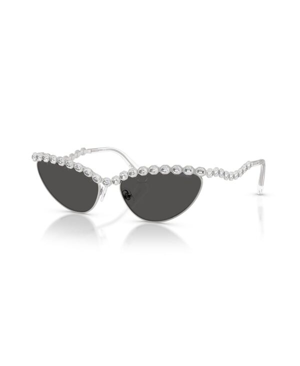 スワロフスキー レディース 付属物 サングラス・アイウェア Swarovski Women\u0027s Large Sunglasses SK7030 Silver しろがね色