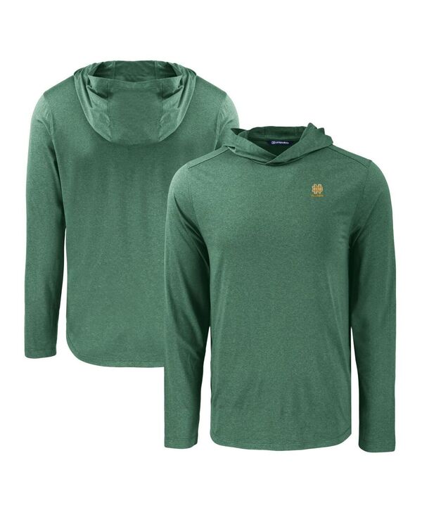 カッターアンドバック メンズ トップス Tシャツ パーカー Cutter & Buck Men's Green Notre Dame Fighting Irish Coastline Epic Comfort Eco Long Sleeve Hoodie T-Shirt Green グリーン