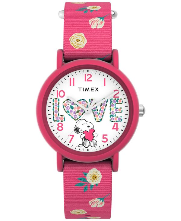 タイメックス レディース アクセサリー 腕時計 ナイロン Timex Women Quartz Analog Pink Nylon Watch 34mm Pink ピンク
