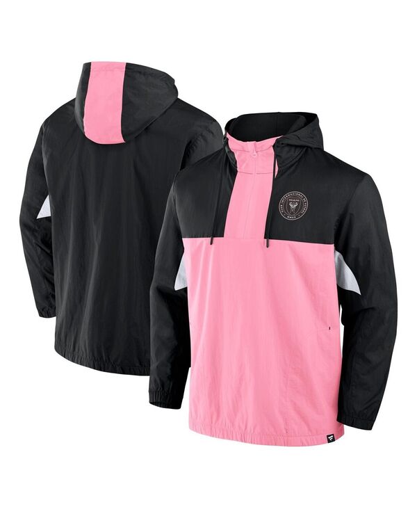 ファナティクス メンズ アウター ジャケット・ブルゾン パーカー ジャケット Fanatics Men's Black Inter Miami CF Free Kick Woven Quarter-Zip Hoodie Jacket Black ブラック
