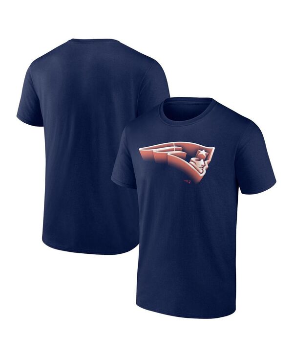 ファナティクス メンズ トップス Tシャツ Fanatics Men's Navy New England Patriots Chrome Dimension T-Shirt Navy ネイビー