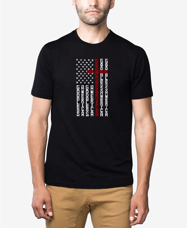エルエーポップアート メンズ トップス Tシャツ LA Pop Art Men's Cross Flag Premium Blend Word Art T-Shirt Black ブラック|ReVida 店