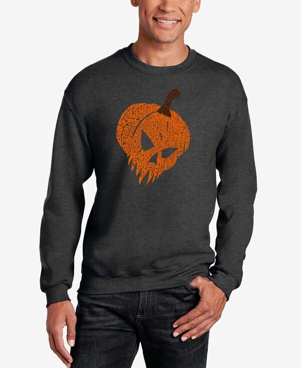 エルエーポップアート メンズ アウター パーカー・スウェット クルーネック スウェット シャツ LA Pop Art Men's Evil Pumpkin Word Art Crewneck Sweatshirt Dark gray グレー