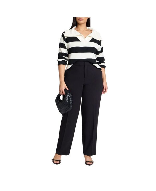 エロクイ レディース ボトムス カジュアルパンツ ストレート プラスサイズ ELOQUII Plus Size The 365 Straight Leg Pant Black onyx ブラック
