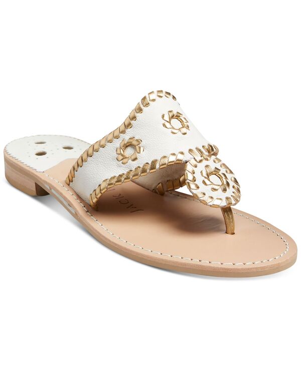 ジャックロジャース レディース シューズ パンプス サンダル Jack Rogers Women's Jacks Flat Sandals Bone/gold ゴールド｜ReVida 店