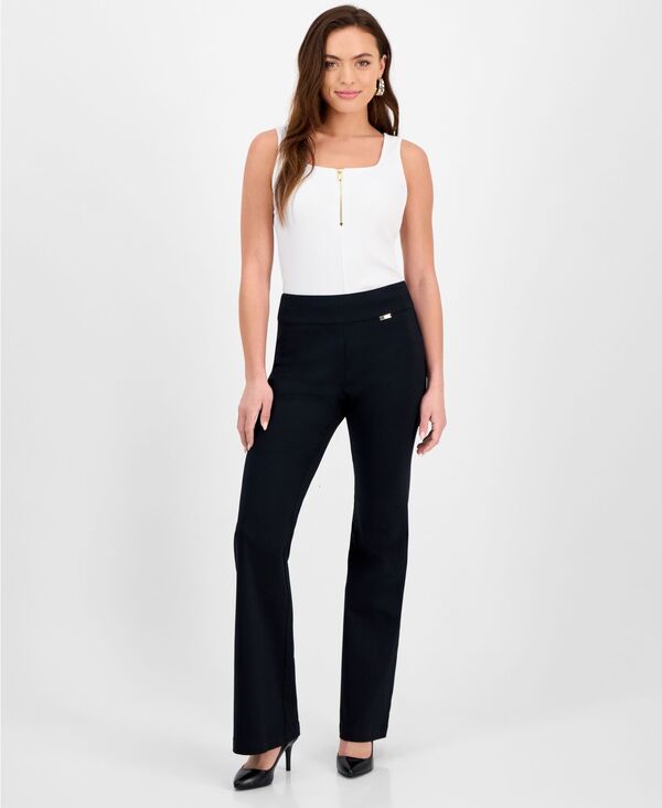 アイ.エヌ.シー インターナショナル コンセプト レディース ボトムス カジュアルパンツ パンツ I.N.C. International Concepts Women's Flared-Leg Pull-On Pants 0-16P Deep Black ブラック｜ReVida 店