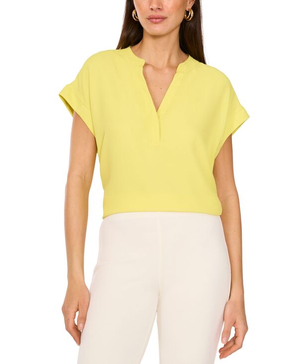 ヴィンスカムート レディース トップス シャツ Vネック キャップスリーブ キャップ Vince Camuto Women's V-Neck Cap-Sleeve Top Limoncello｜ReVida 店
