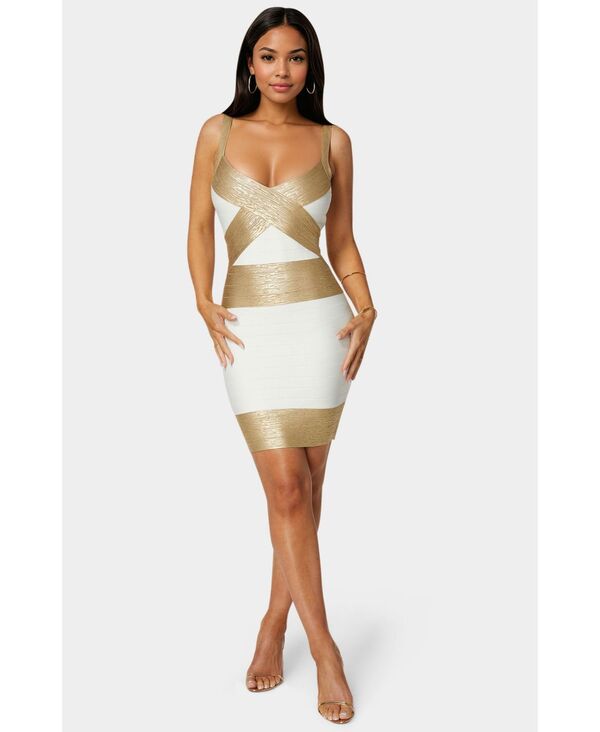 ベベ レディース トップス ワンピース Bebe Women's Color Block Bandage Dress White gold ホワイト 29,120円