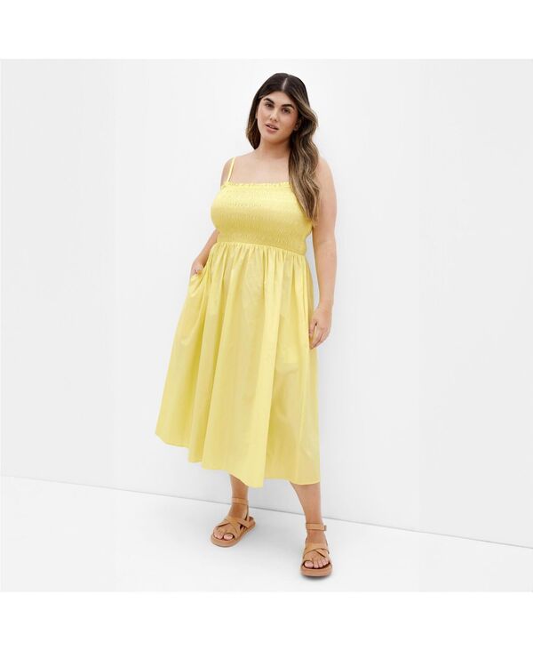 シティーシック レディース トップス ワンピース ミディワンピース プラスサイズ ミディ CITY CHIC Plus Size Jolie Midi Dress Lemon|ReVida 店