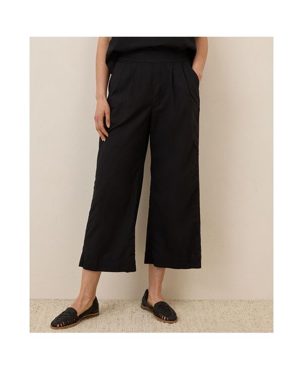 パクト レディース ボトムス カジュアルパンツ プリーツ コットン リネン Pact Women's Organic Cotton Canopy Linen Blend Pleated Trouser Black ブラック|ReVida 店