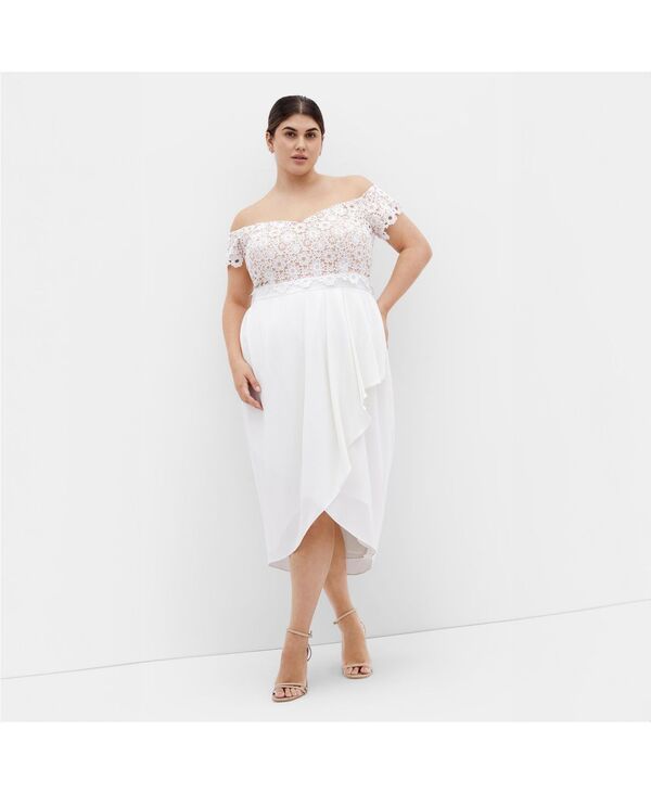 シティーシック レディース トップス ワンピース ミディワンピース プラスサイズ ミディ レース CITY CHIC Plus Size Lace Glamour Midi Dress Ivory アイボリー 27,820円