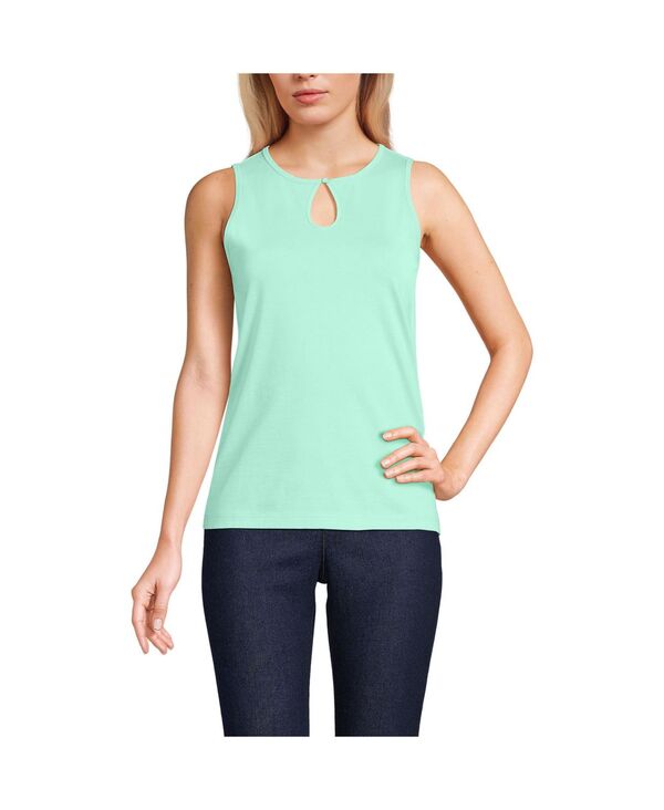 ランズエンド レディース トップス シャツ Lands' End Women's Supima Keyhole Tank Frosted mint ミント