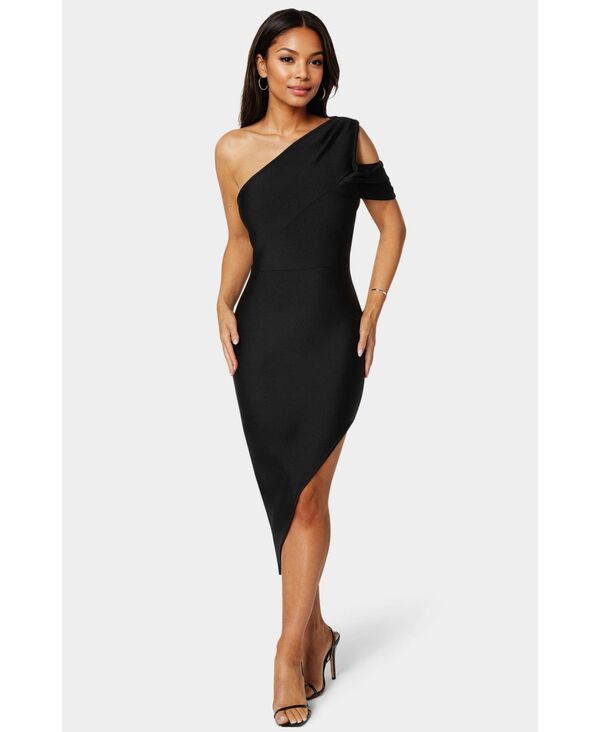 ベベ レディース トップス ワンピース アシンメトリー ミディワンピース ミディ Bebe Women's Asymmetrical High Slit Bandage Midi Dress Black ブラック 36,920円