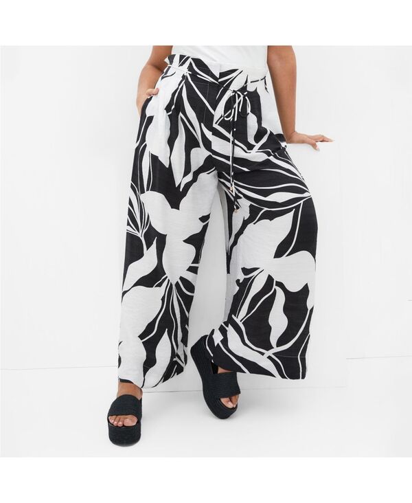 シティーシック レディース ボトムス 心地好いズボン下 付け加える大いさ 刷り上げる CITY CHIC Plus Size Peta Print Pant Palm paradise ボトムス-パンツ-レディースファッション