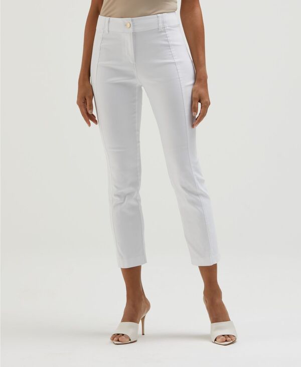 ラファエラ レディース ボトムス カジュアルパンツ ストレート プチ パンツ サテン Rafaella Petite Satin Luxe Straight Leg Crop Pull On Pants White ホワイト