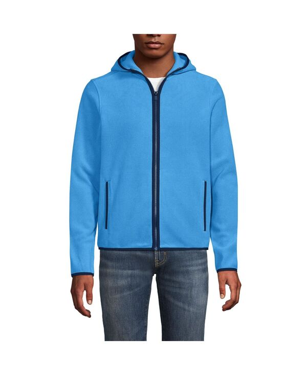 ランズエンド メンズ アウター ジャケット・ブルゾン フリース ジャケット Lands' End Men's Anyweather Fleece Hooded Full Zip Jacket Soft boreal blue ブルー