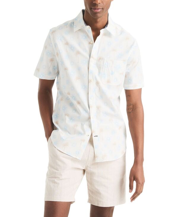 ナウティカ メンズ トップス シャツ プリント Nautica Men's Classic-Fit Tropical-Print Shirt Sail White ホワイト