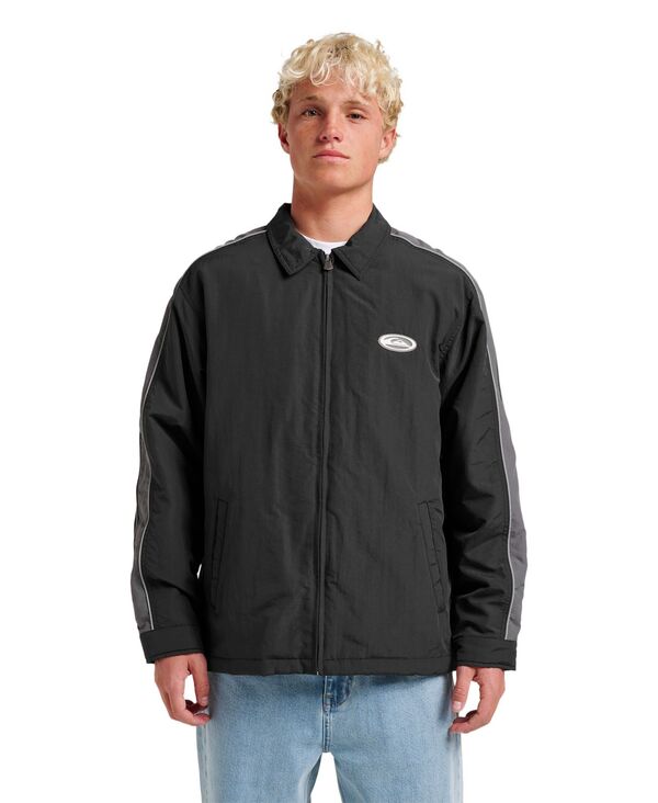 クイックしろがね色 メンズ アウター 上衣・上衣 上衣 Quiksilver Men\u0027s Speedway Station Jacket Black 黒いこと メンズファッション-コート・ジャケット