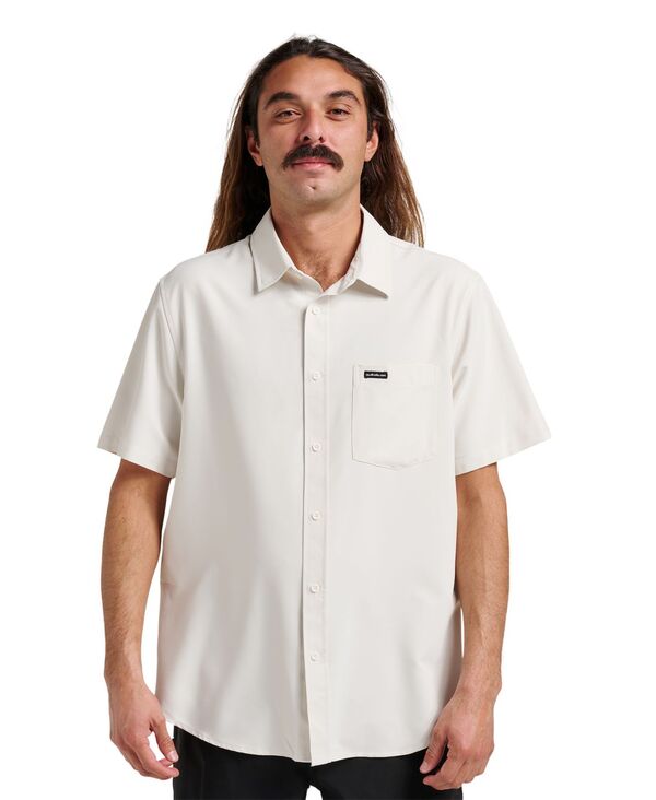 クイックシルバー メンズ トップス シャツ Quiksilver Men's Allport Classic Short Sleeve Shirt Silver birch シルバー