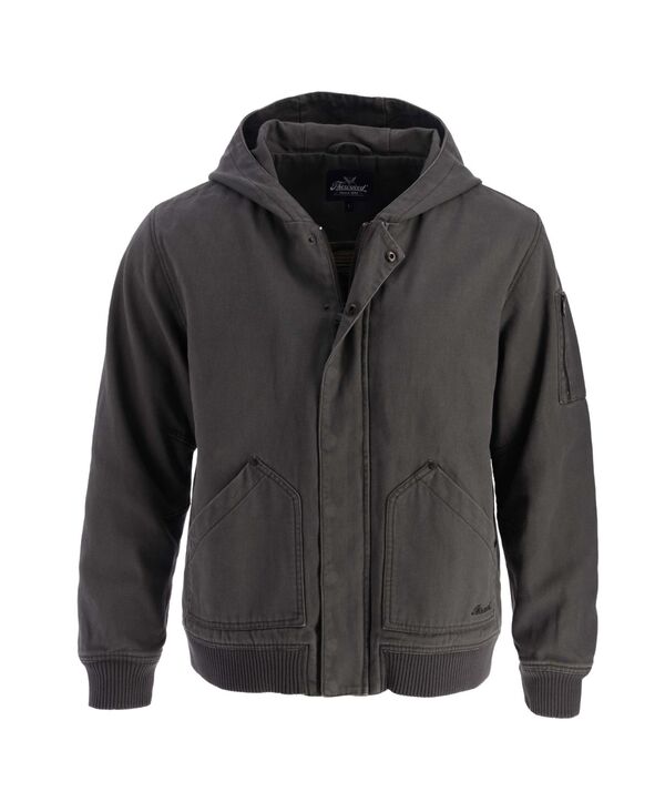ソログッド メンズ アウター ジャケット・ブルゾン トール ジャケット Thorogood Big & Tall Heritage Stone Washed Canvas Hooded Bomber Jacket Tarmac ストーン｜ReVida 店