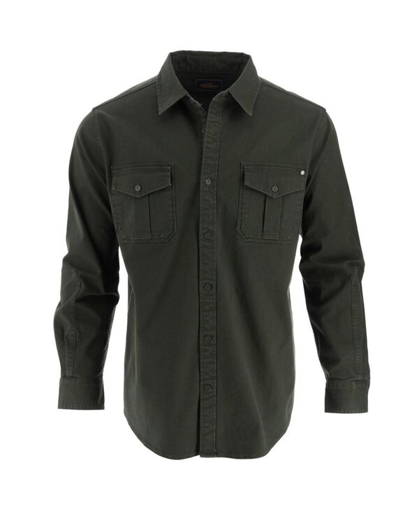ソログッド メンズ トップス シャツ Thorogood Men's Heavyweight Utility Stretch Long Sleeve Button Up Overshirt Dark Green グリーン