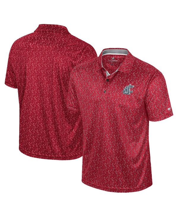 コロシアム メンズ トップス ポロシャツ Colosseum Men's Crimson Washington State Cougars Sublimated Golf Polo Shirt Crimson クリムゾン